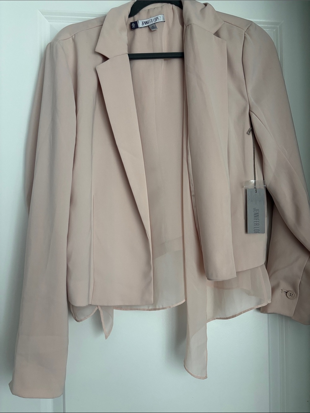 Jennifer Lopez Lightweight Blush-Color Blazer Jacket